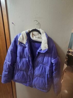 Koolaburra by UGG Purple Puffer Jacket Sherpa Collar Womens Medium